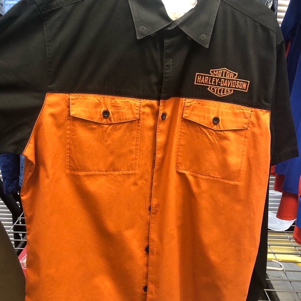 Harley Davidson Men’s Staple Colorblock Shirt, Short Sleeve, Size L